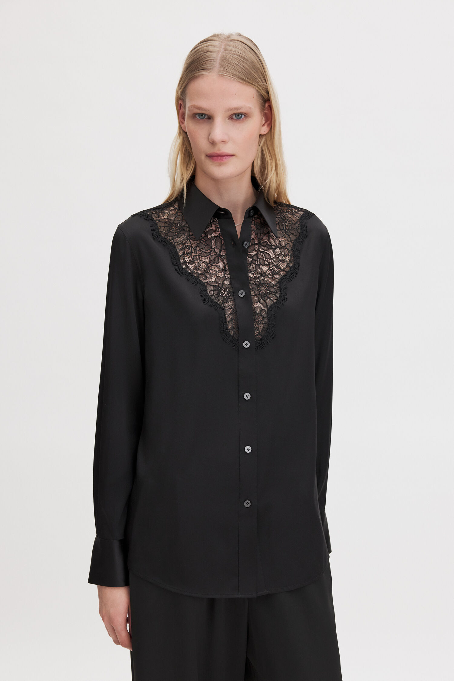 V-Detail Lace Shirt