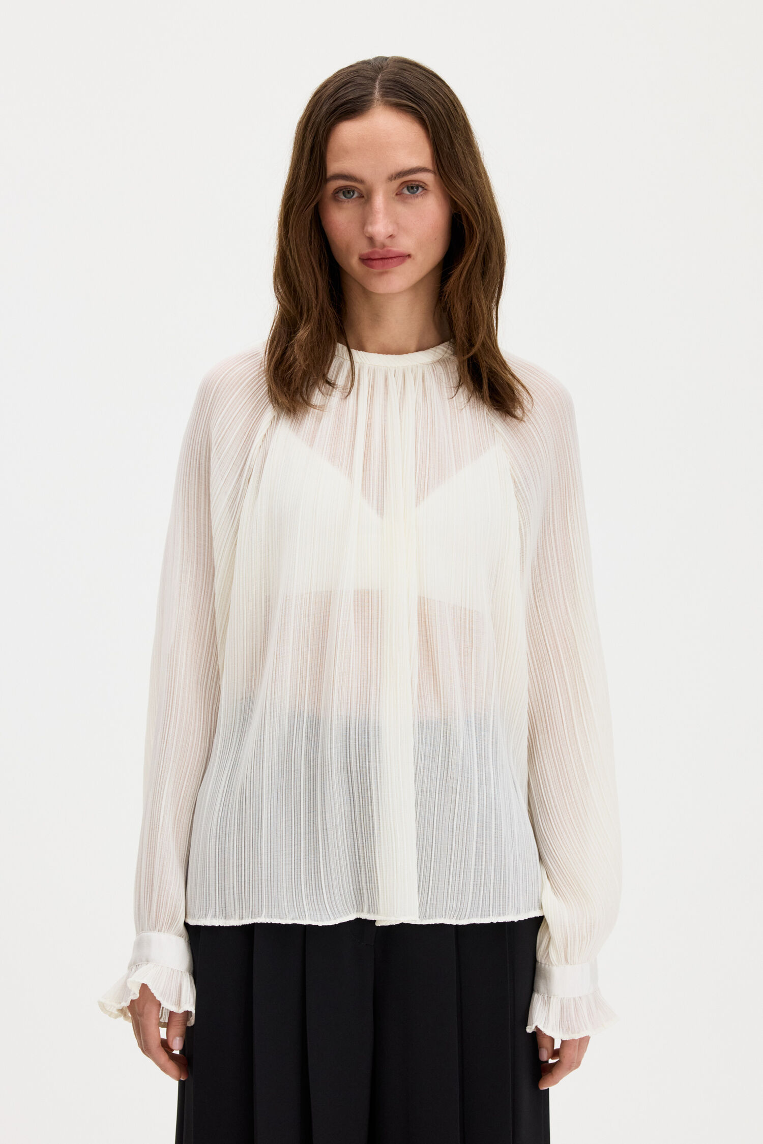 Pliss&eacute; Raglan Blouse