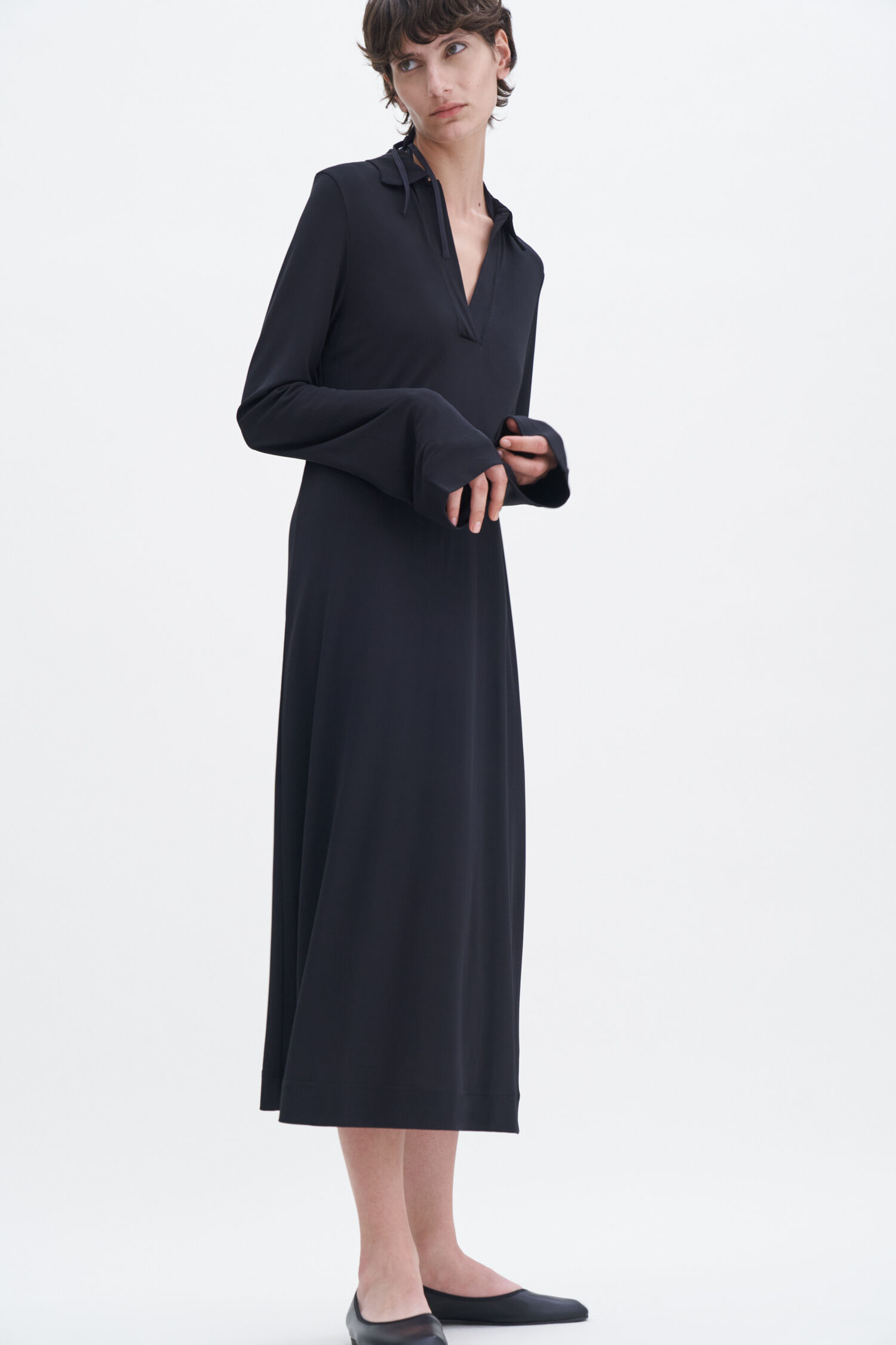 Crepe Jersey Polo Dress