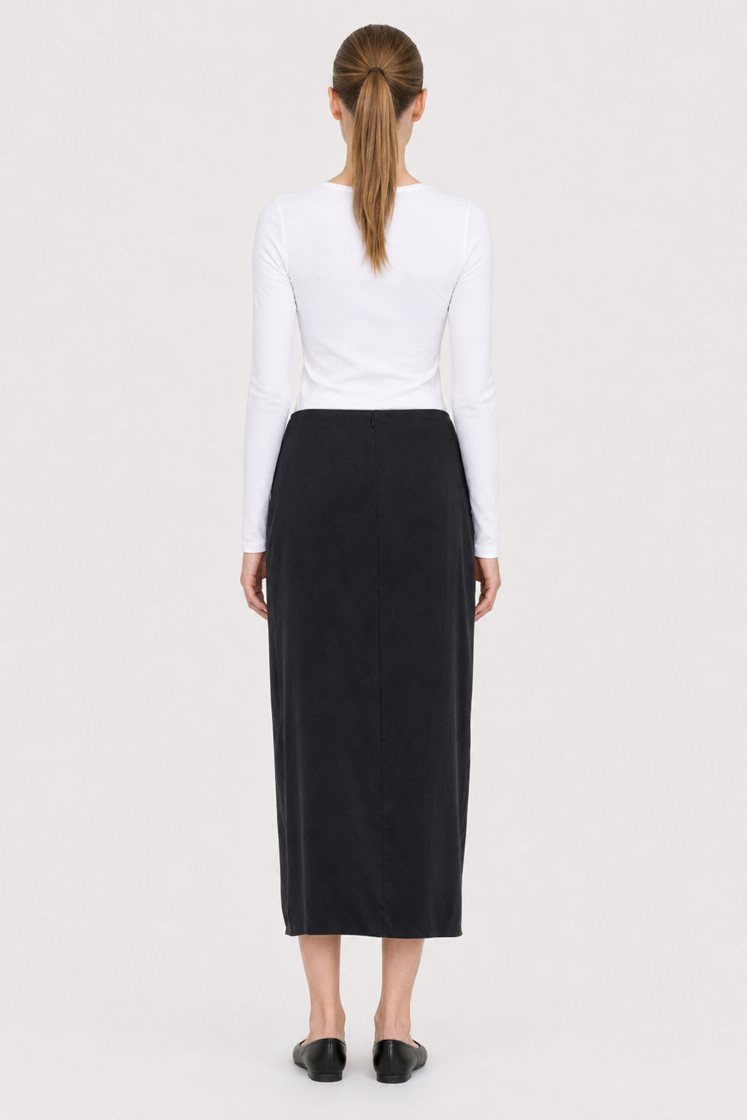 Silk Pencil Skirt