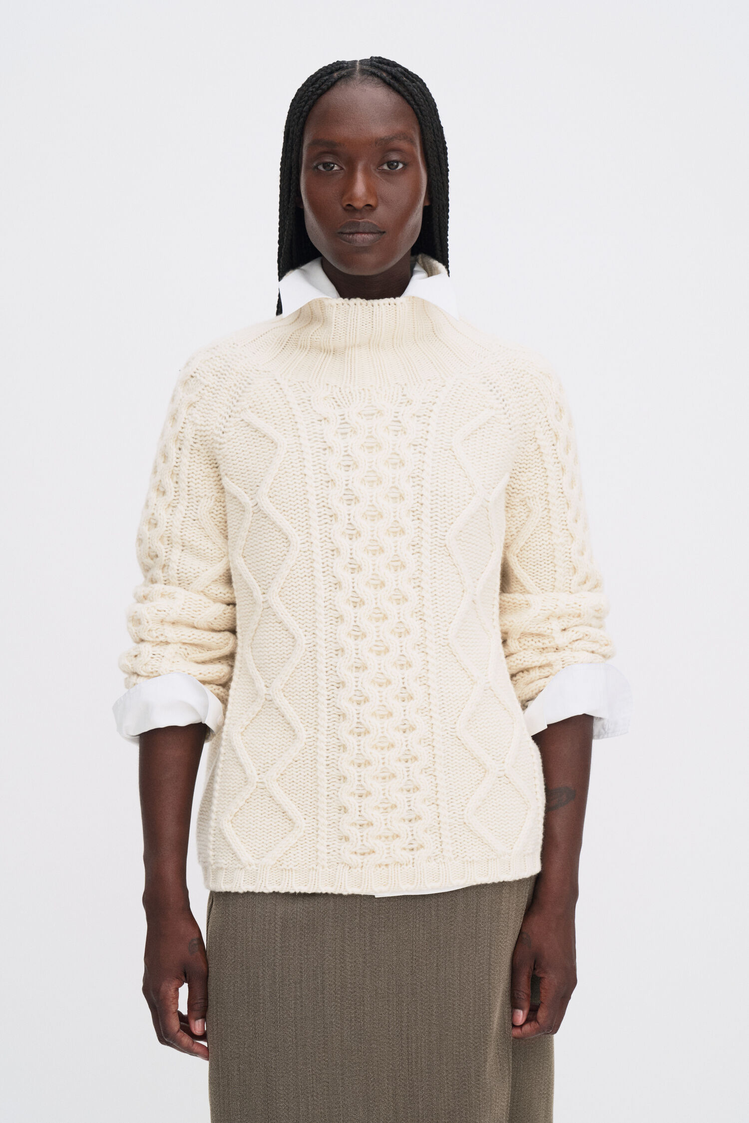 Wool Cable Knit Sweater