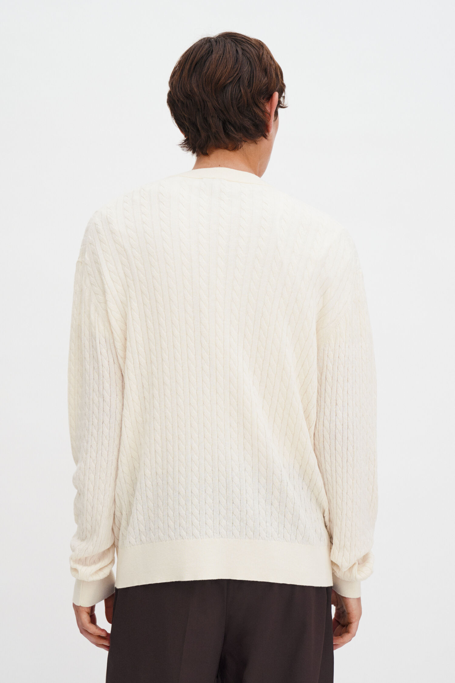Braided Cotton Silk Sweater
