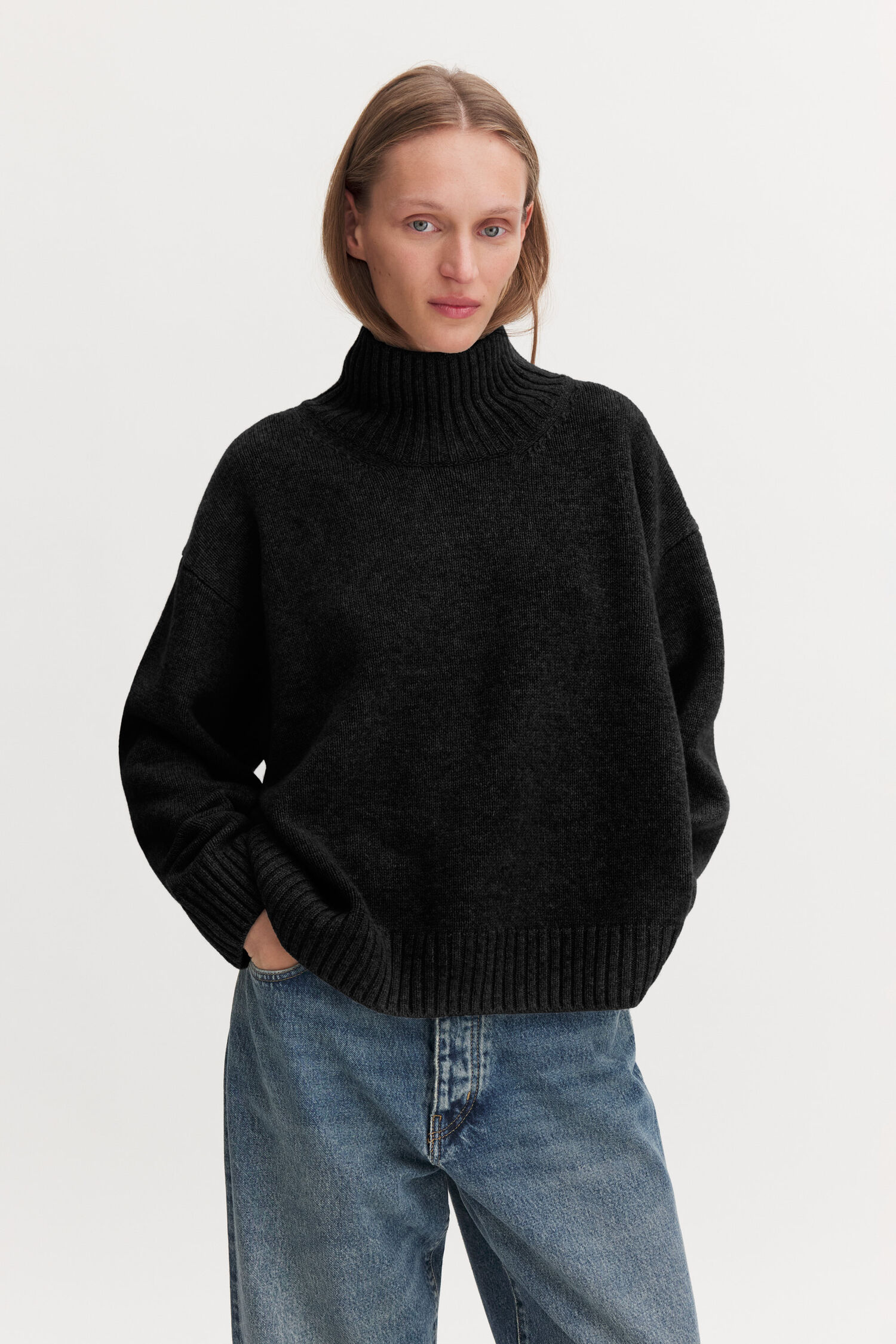 Wool Cashmere Turtleneck Sweat
