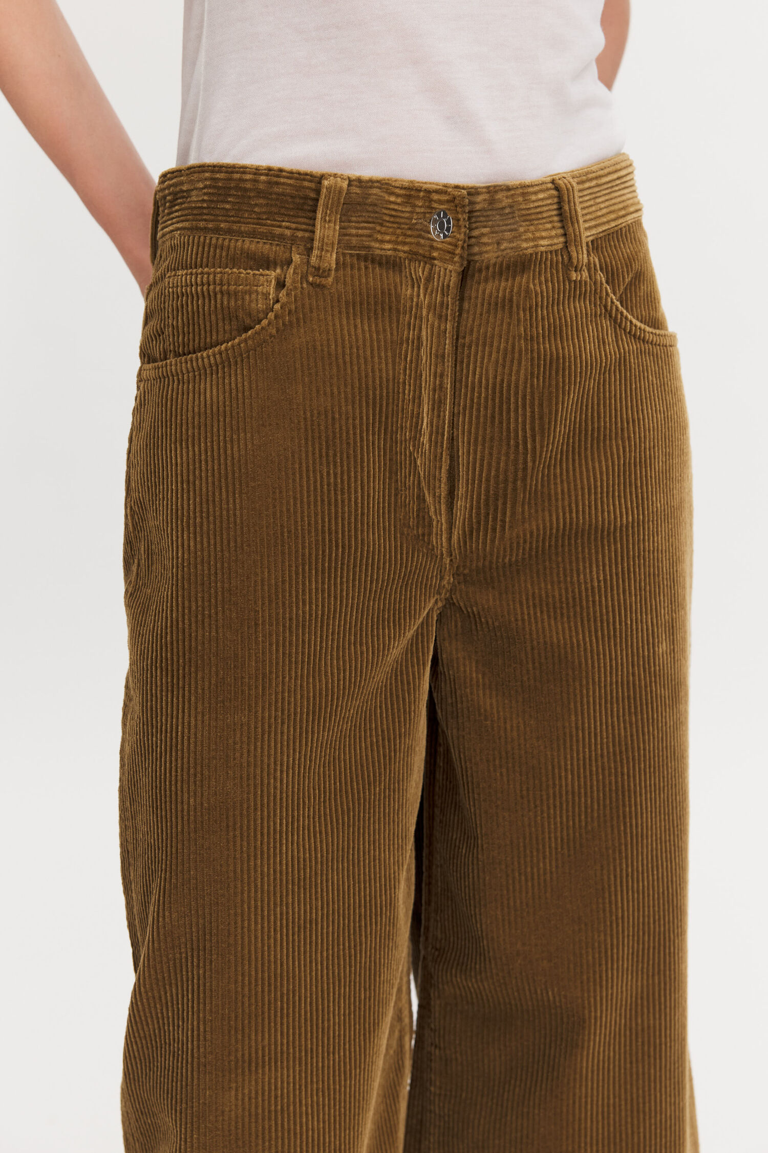 Wide Leg Corduroy Trousers