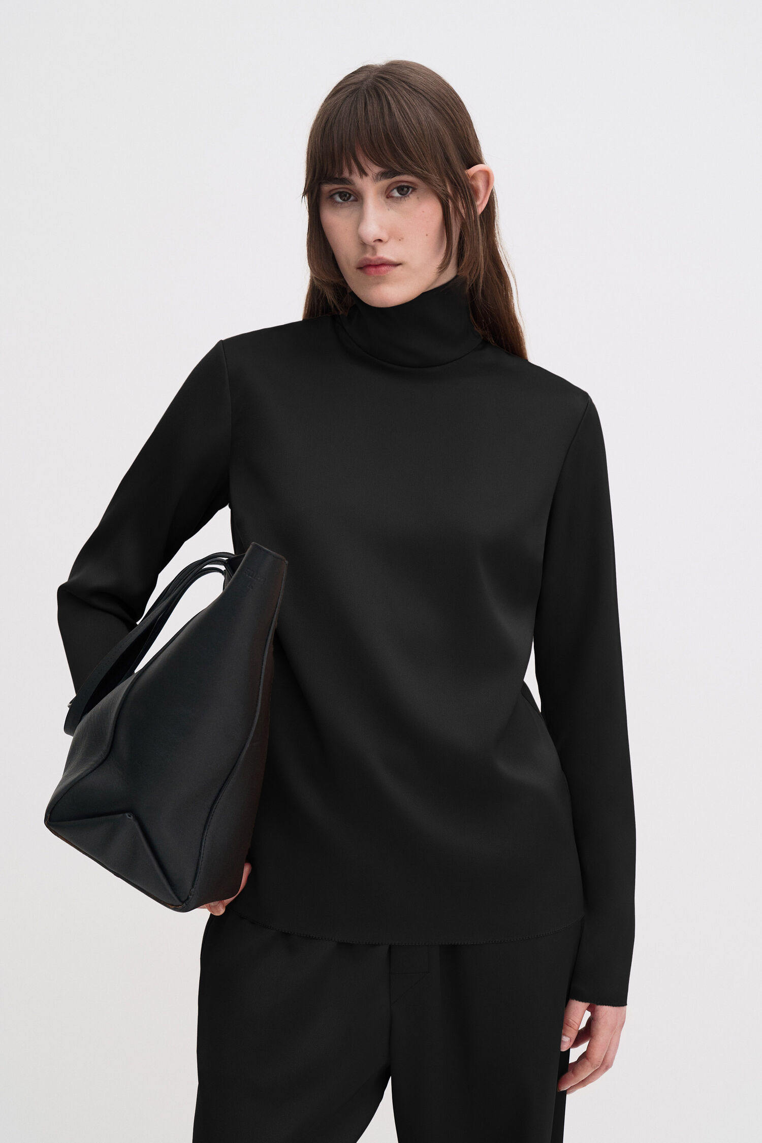 Turtleneck Satin Blouse