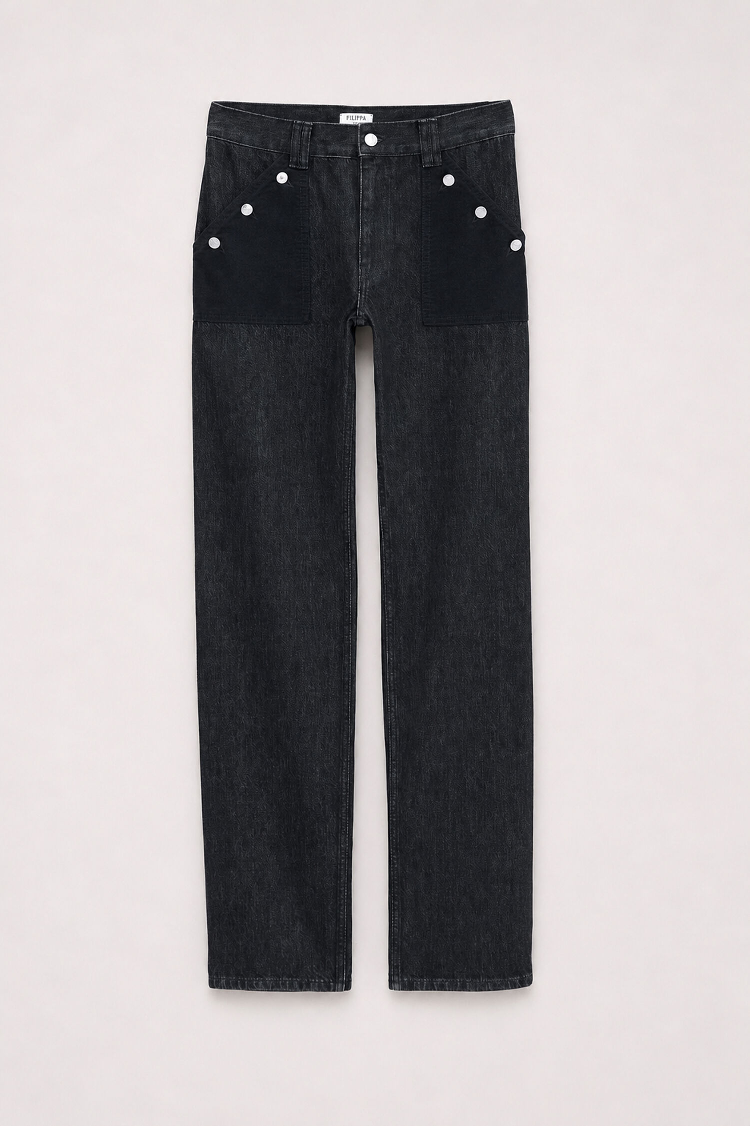 Contrast Pocket Straight Jeans