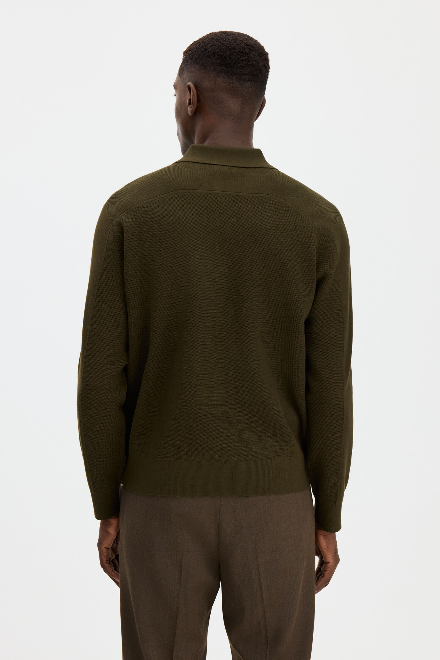 Textured Knit Polo Shirt