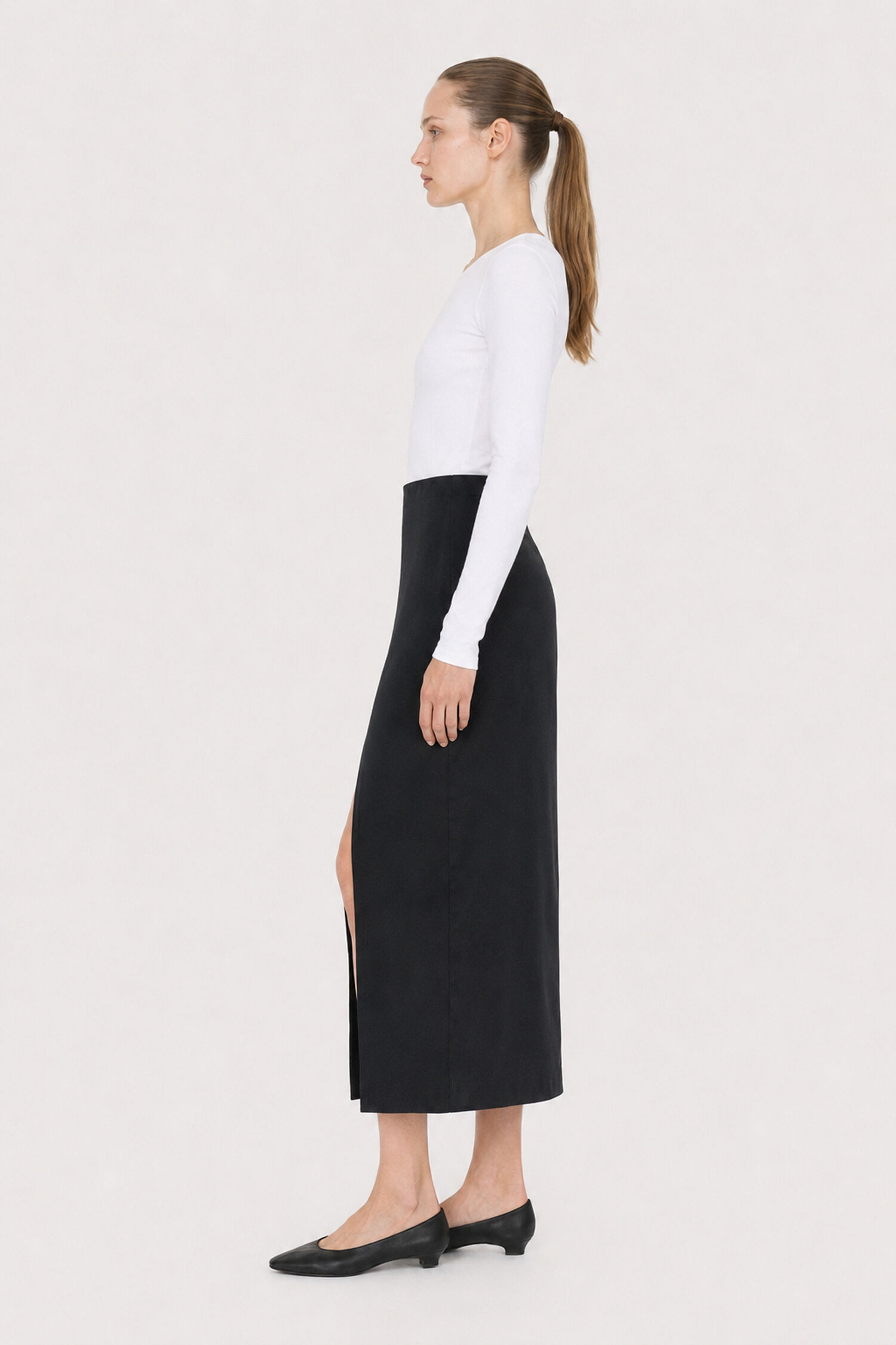 Silk Pencil Skirt