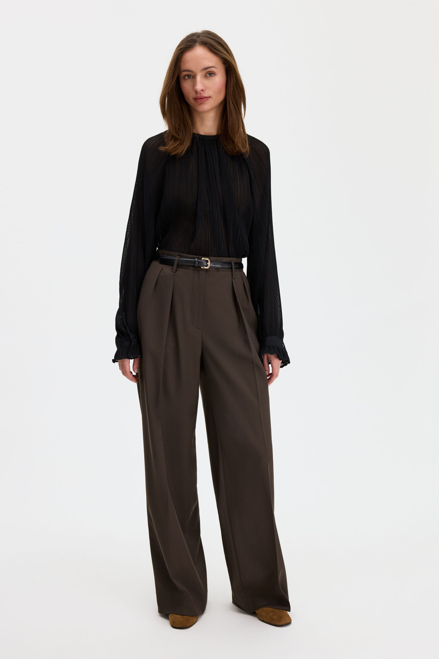 Pliss&eacute; Raglan Blouse