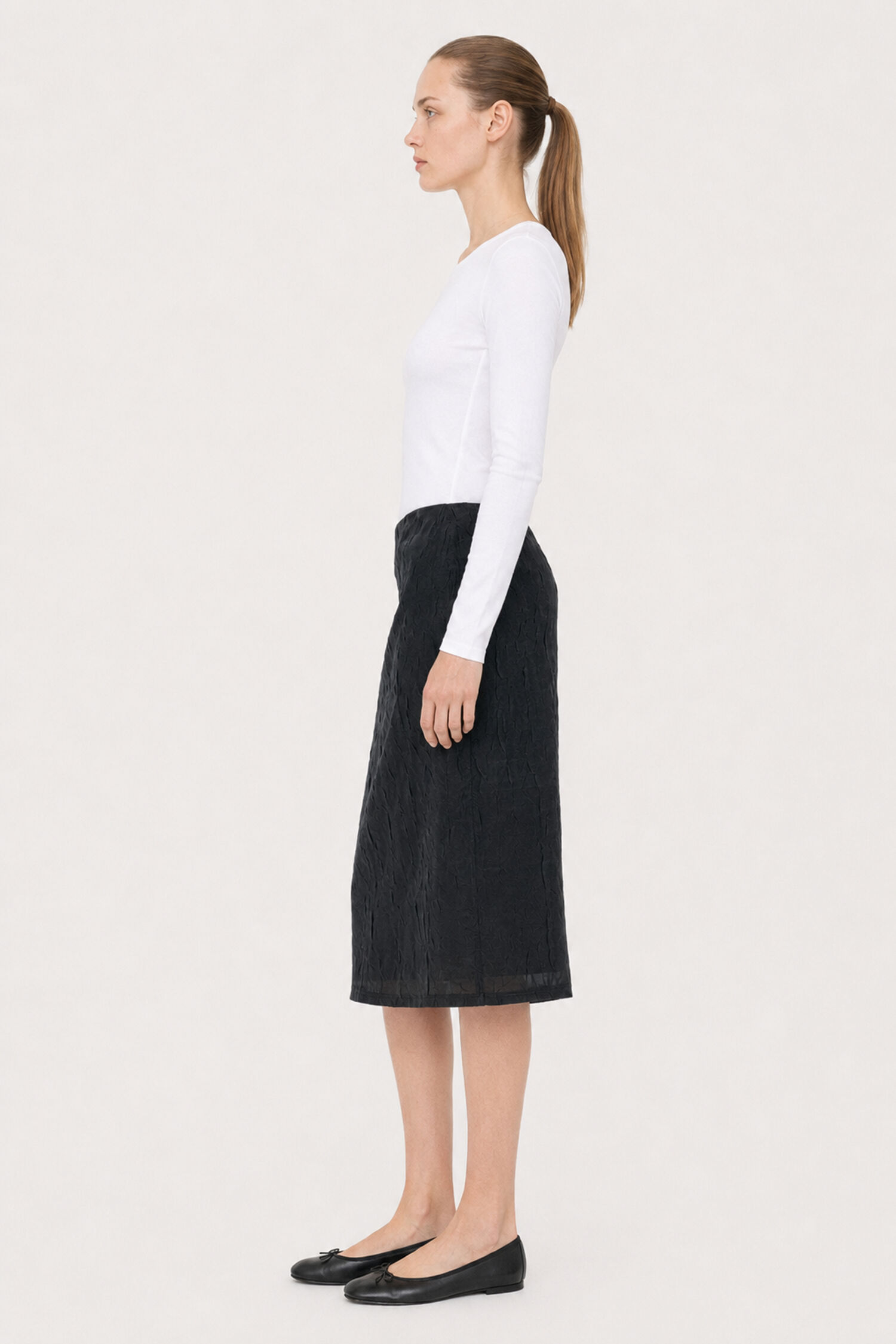 Crinkled Pencil Skirt 