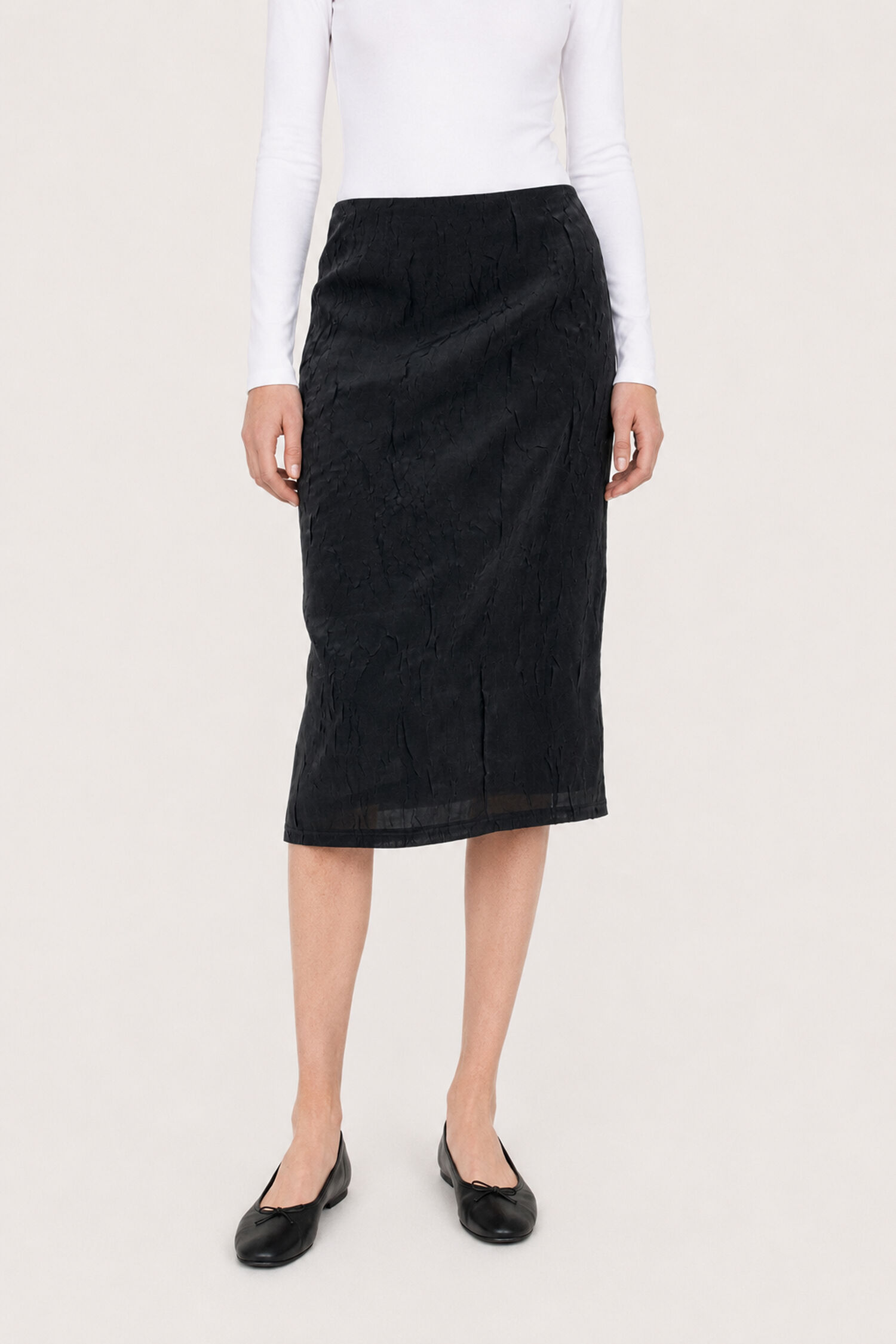 Crinkled Pencil Skirt 