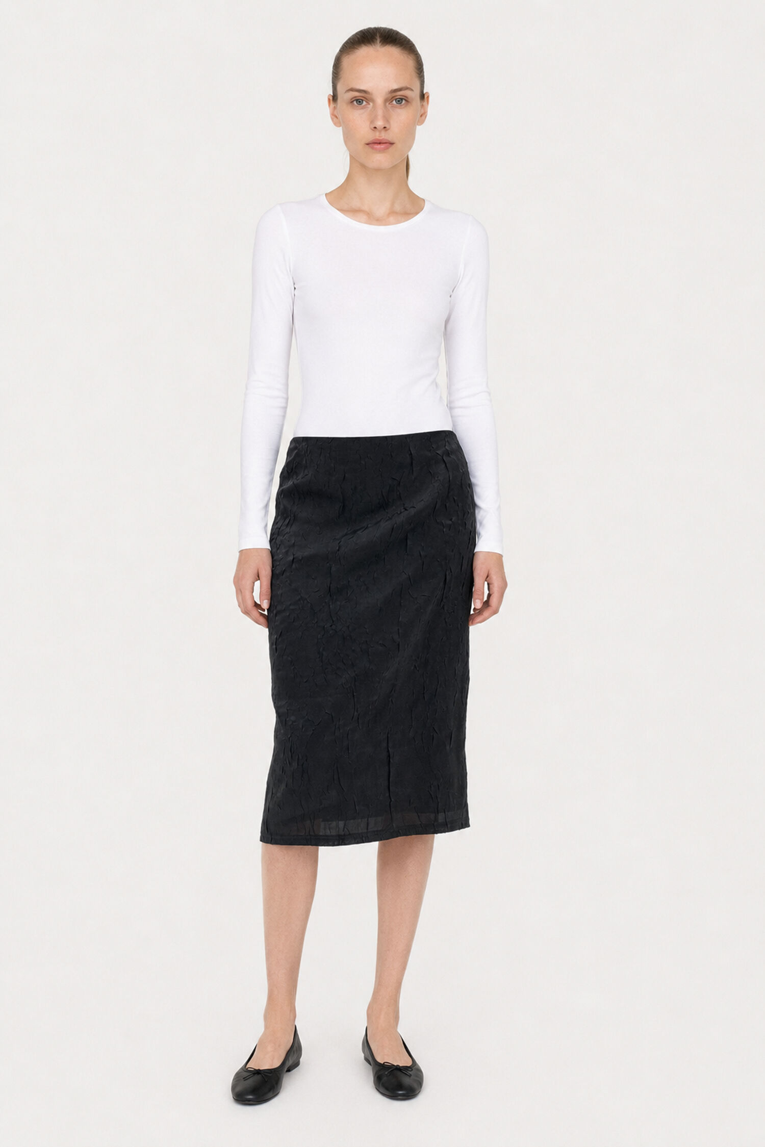 Crinkled Pencil Skirt 