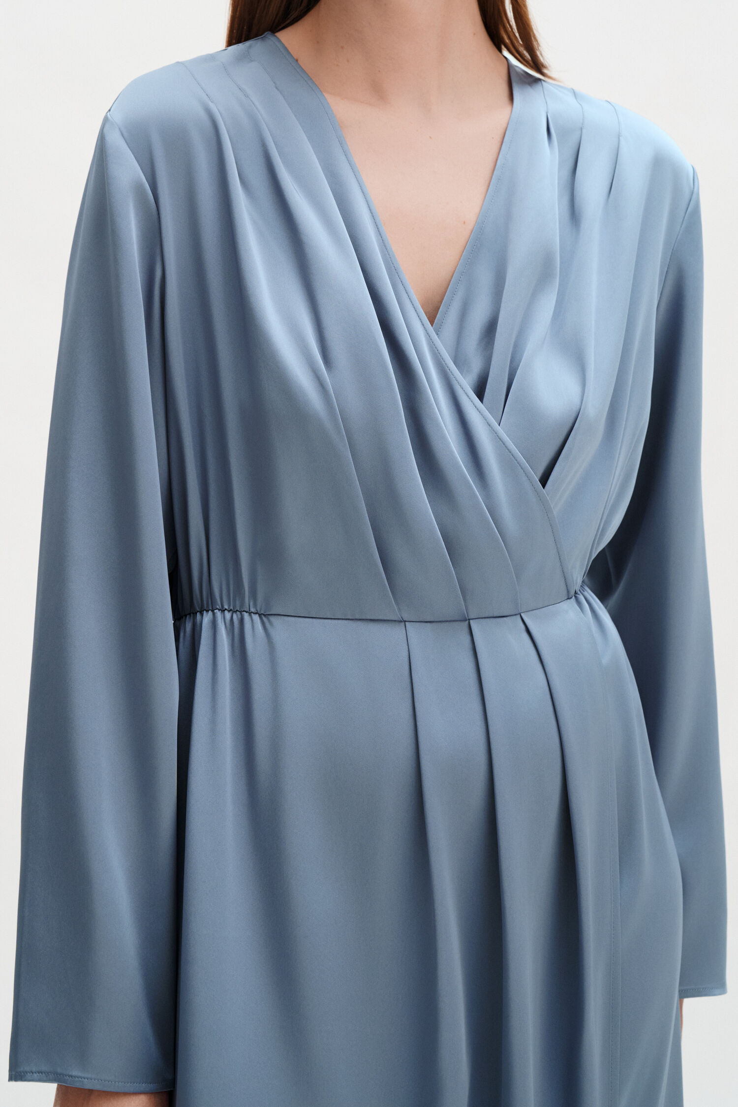 Pleated Wrap Dress