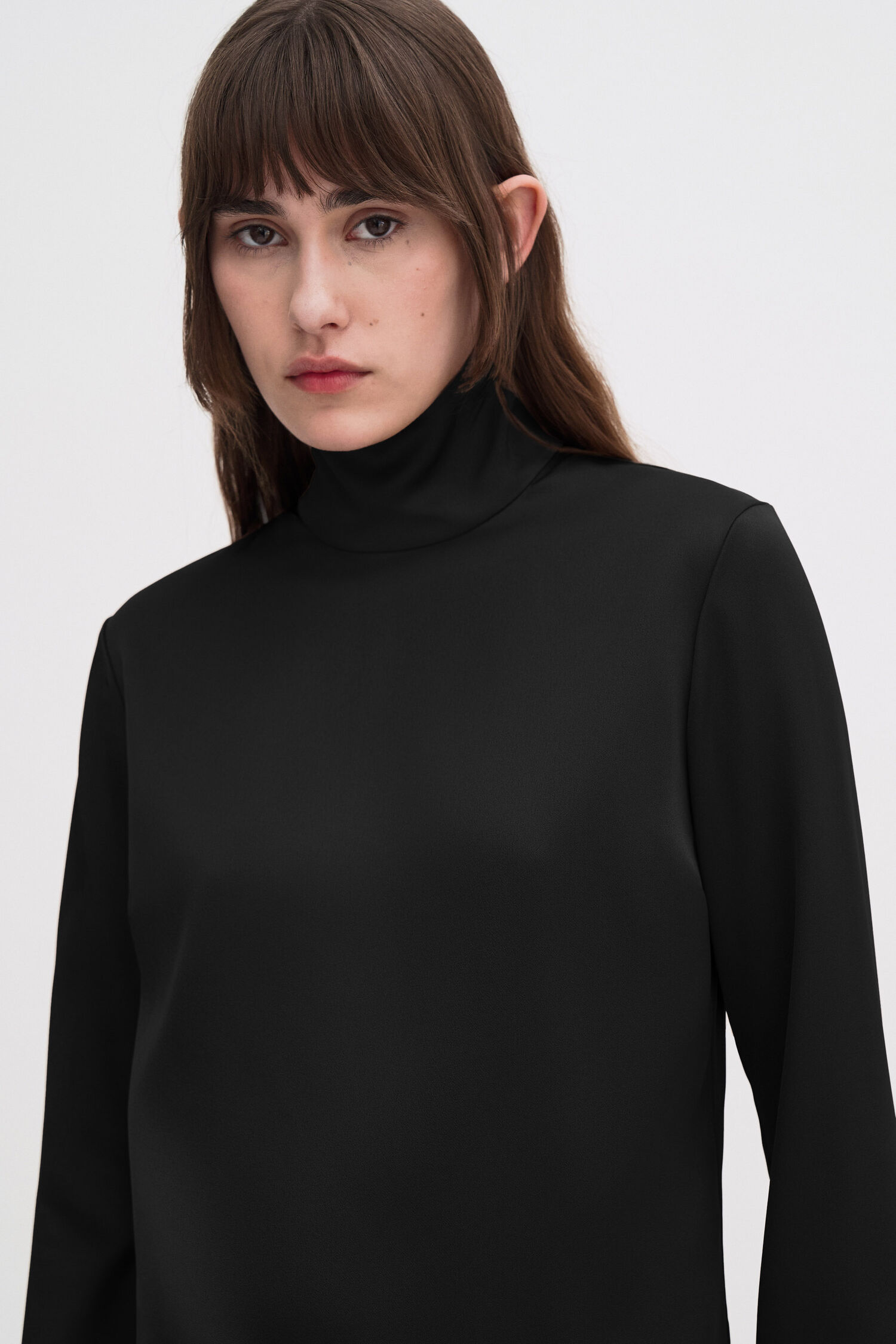 Turtleneck Satin Blouse