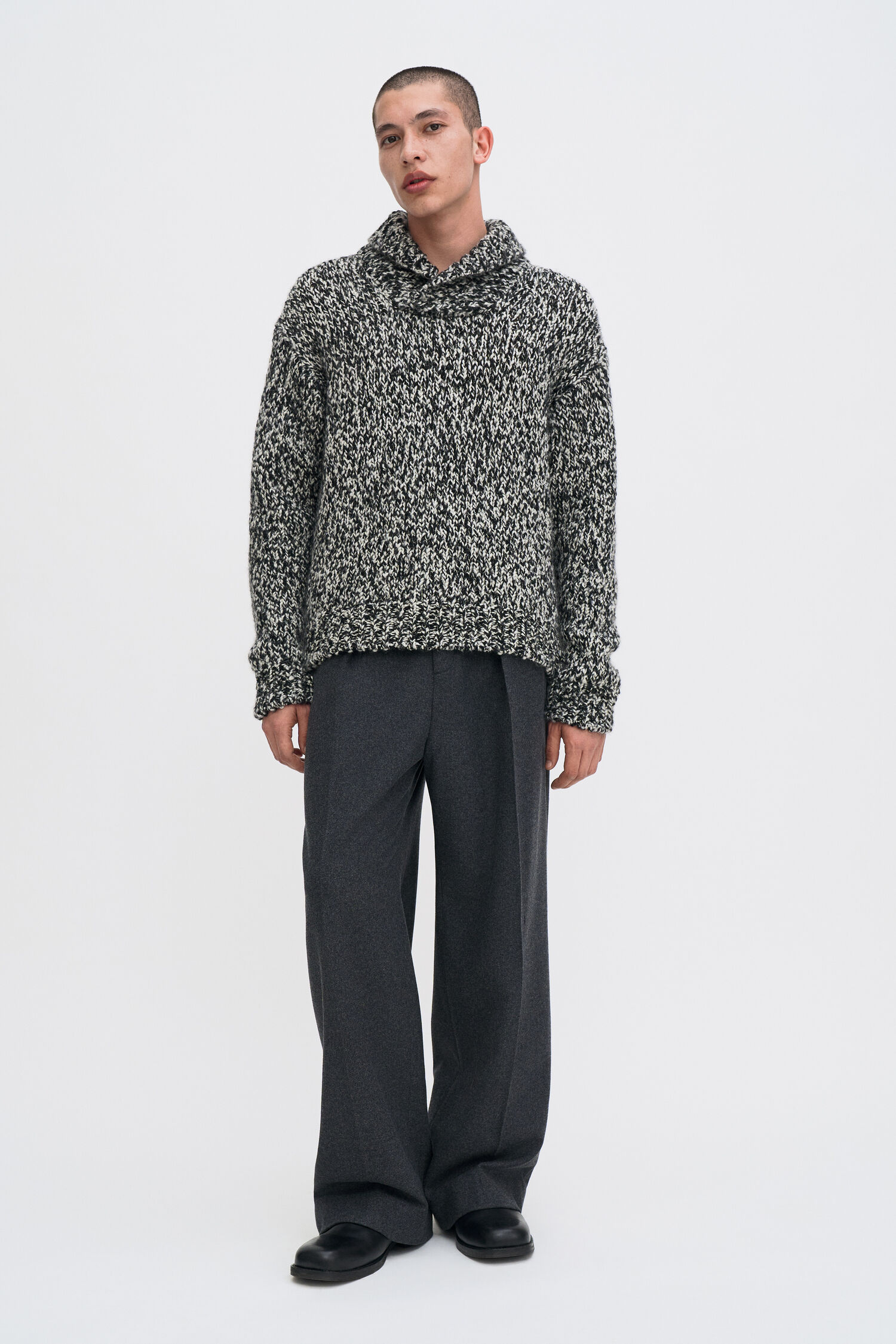 Shawl Collar Moulin&eacute; Sweater