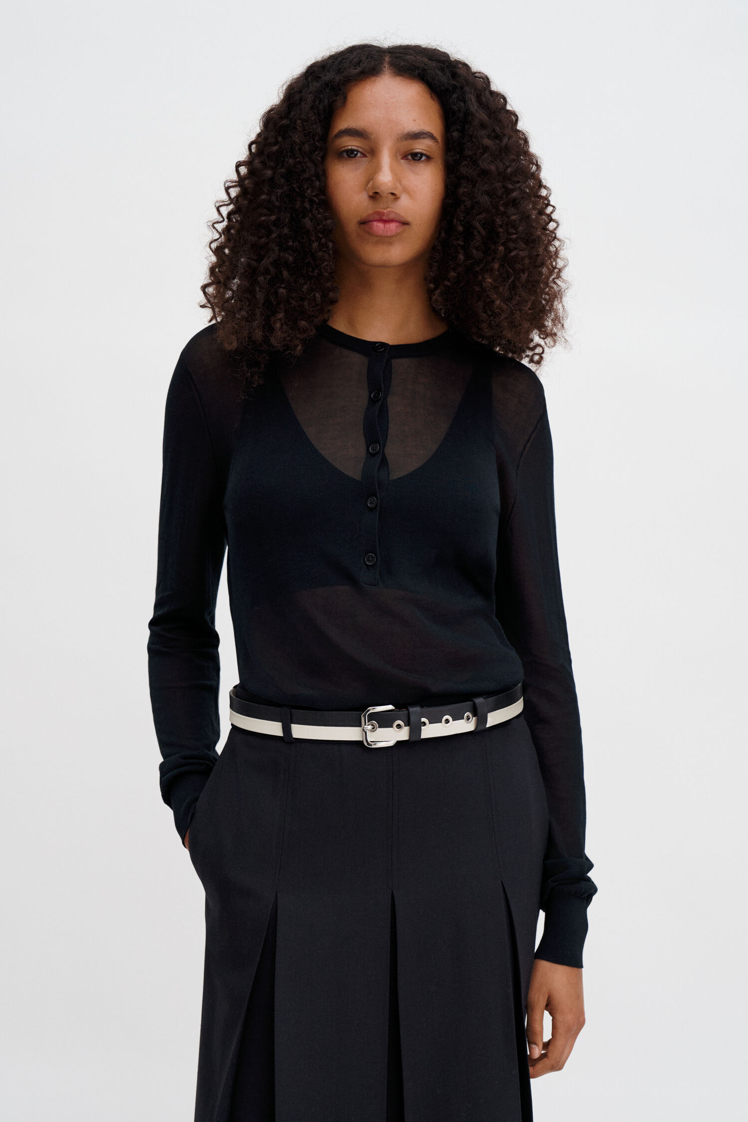 Sheer Knit Henley