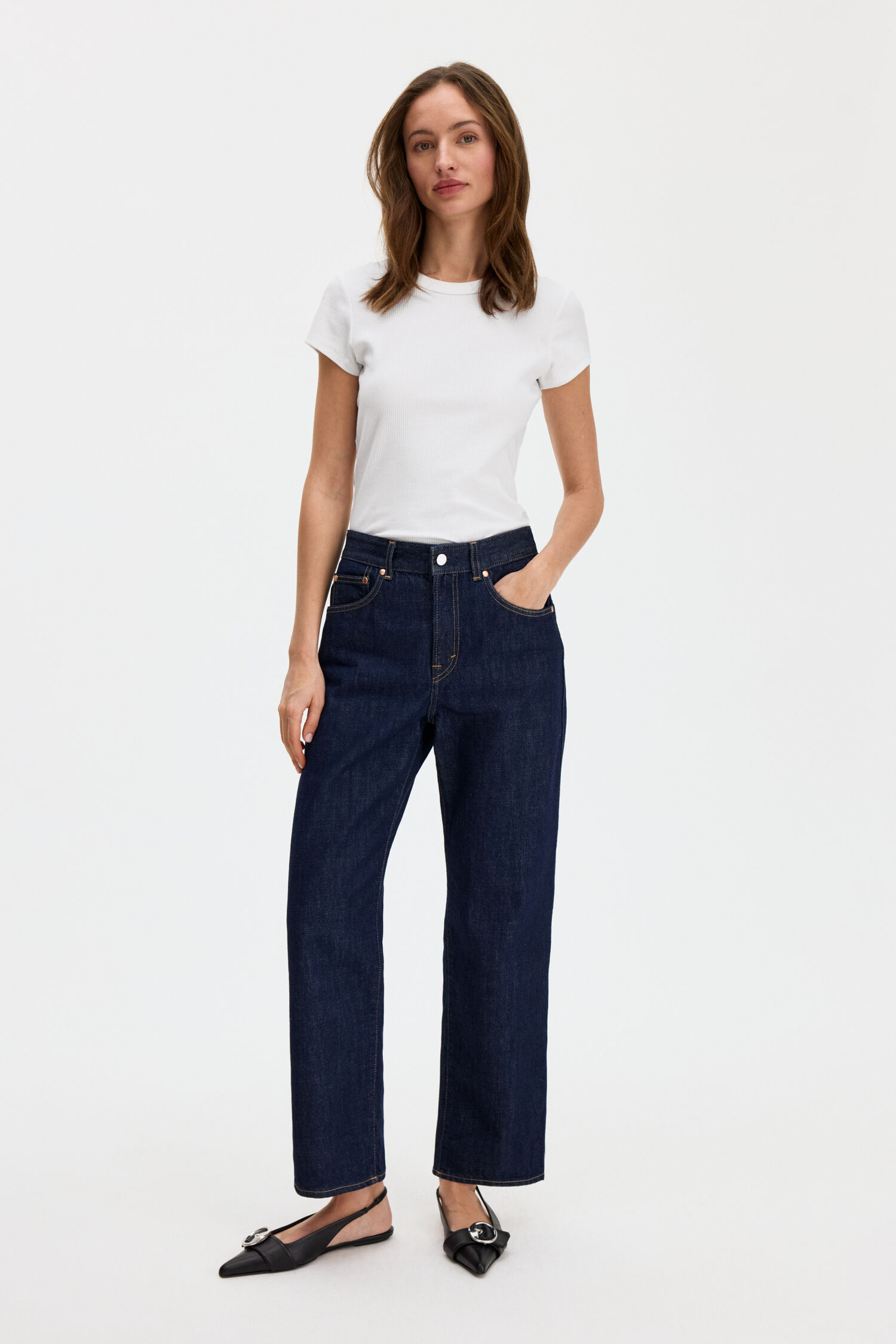 High Waisted Cropped Jeans