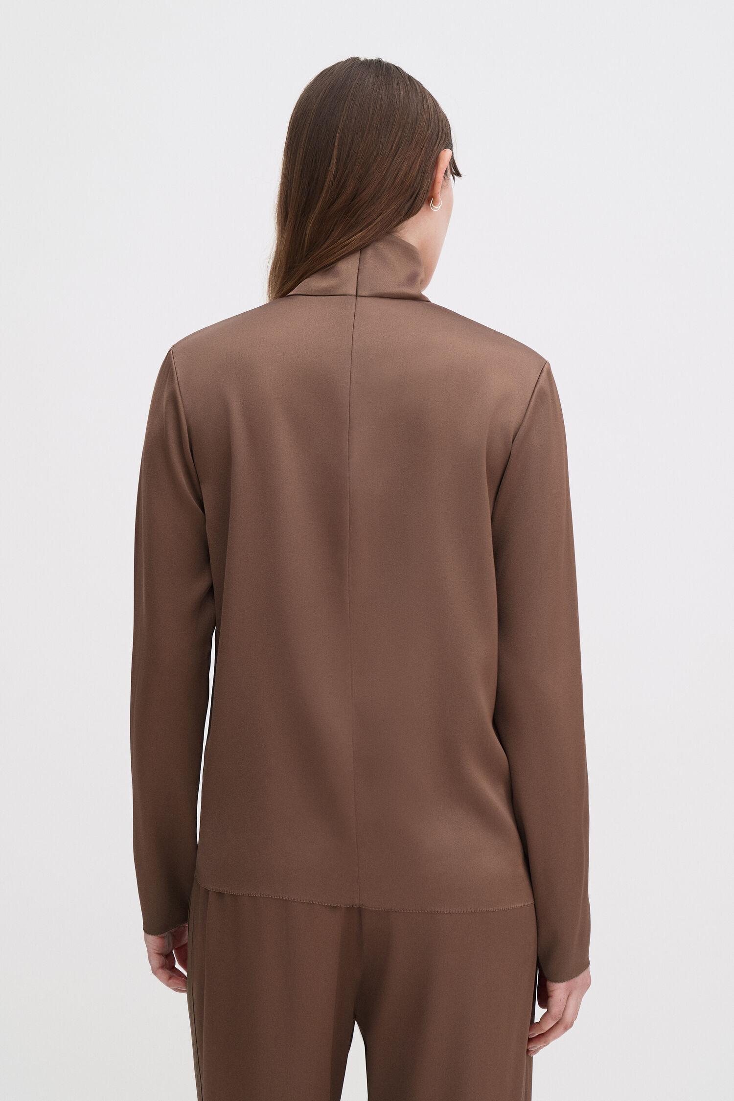 Turtleneck Satin Blouse
