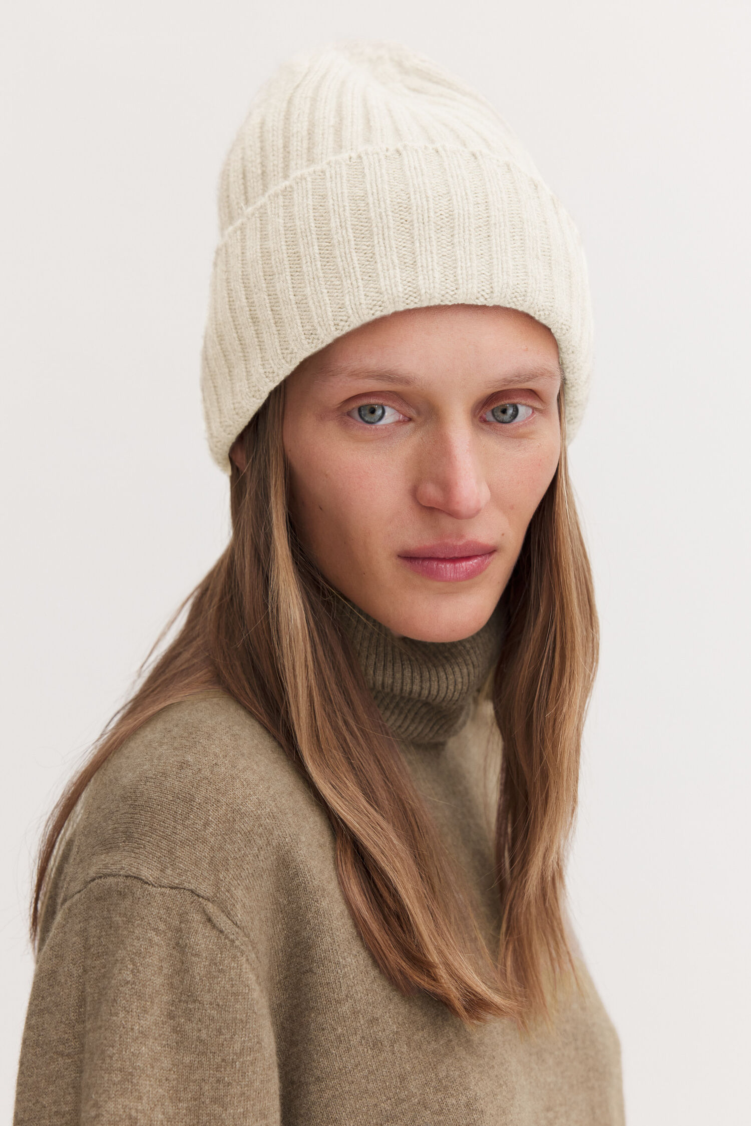 Wool Cashmere Rib Hat