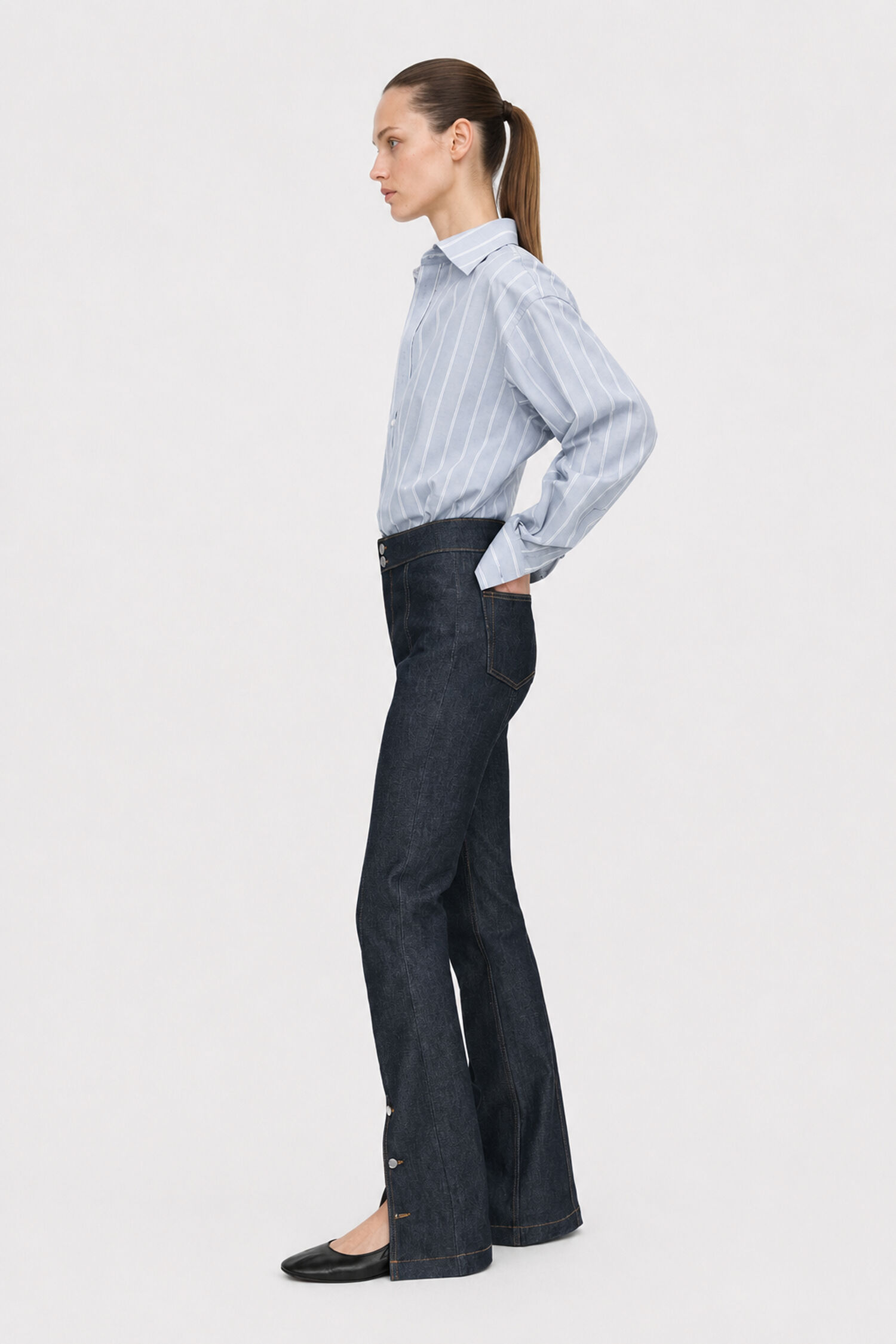 90s Stretch Button Front Jeans