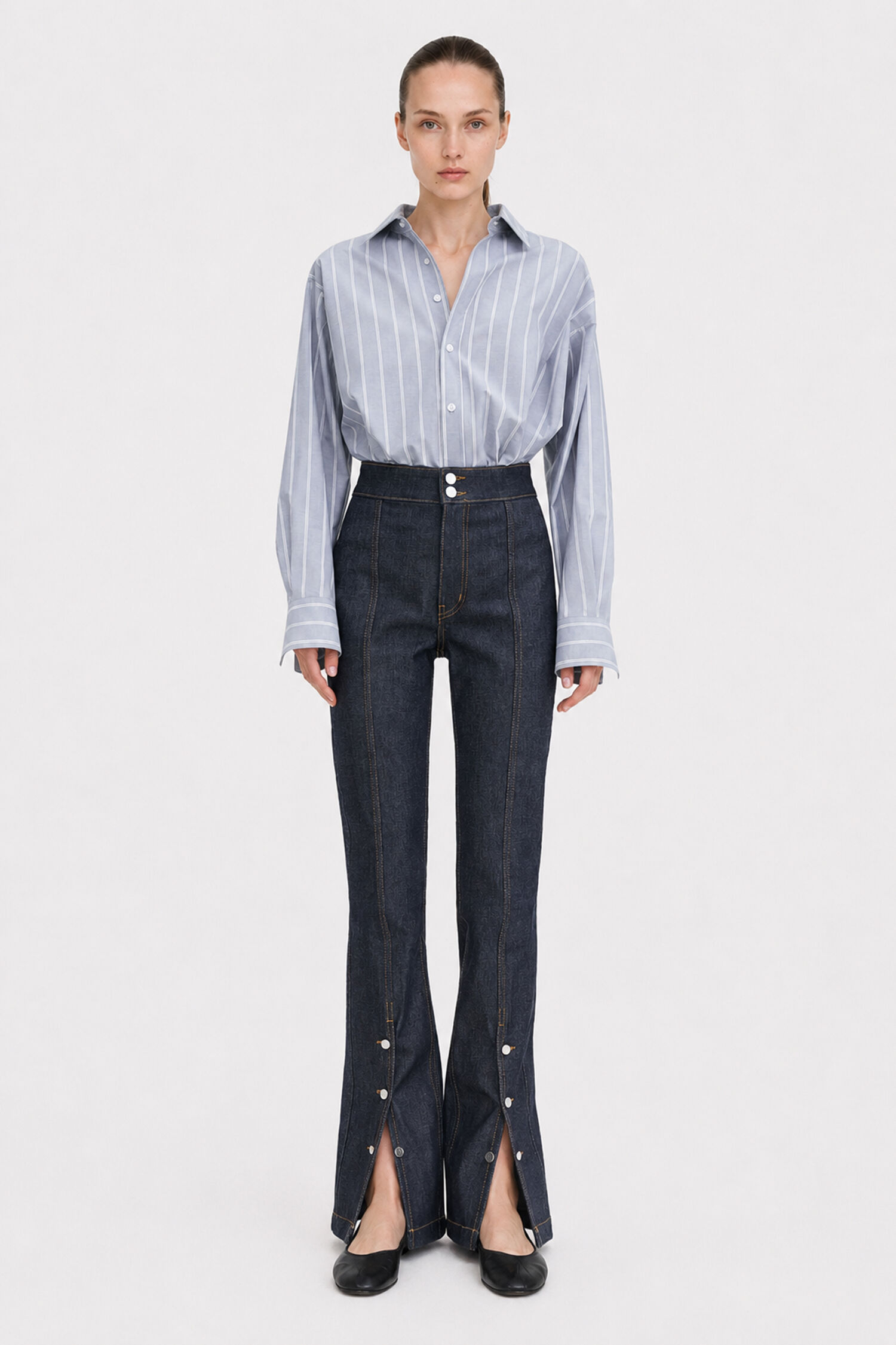 90s Stretch Button Front Jeans