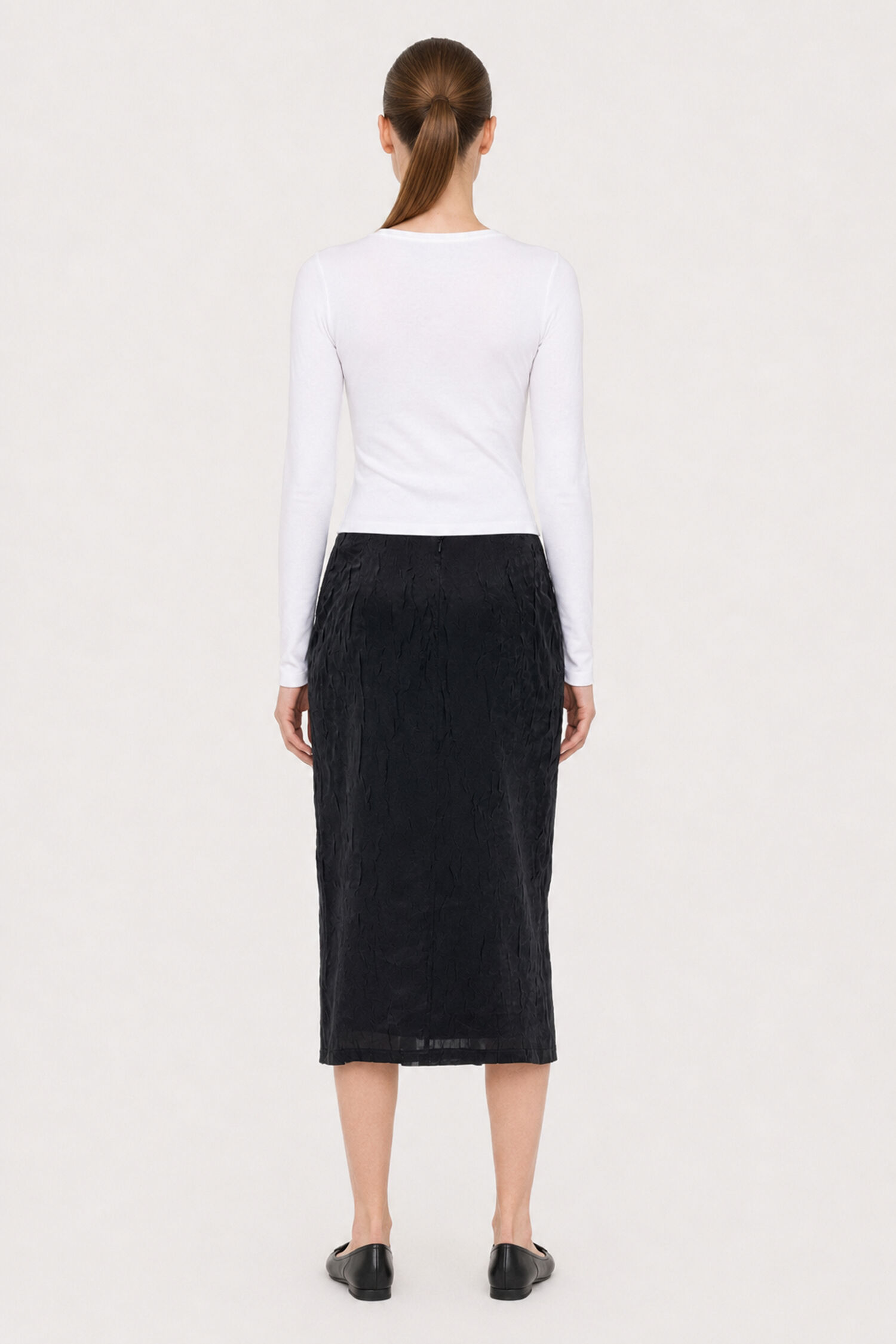 Crinkled Pencil Skirt 