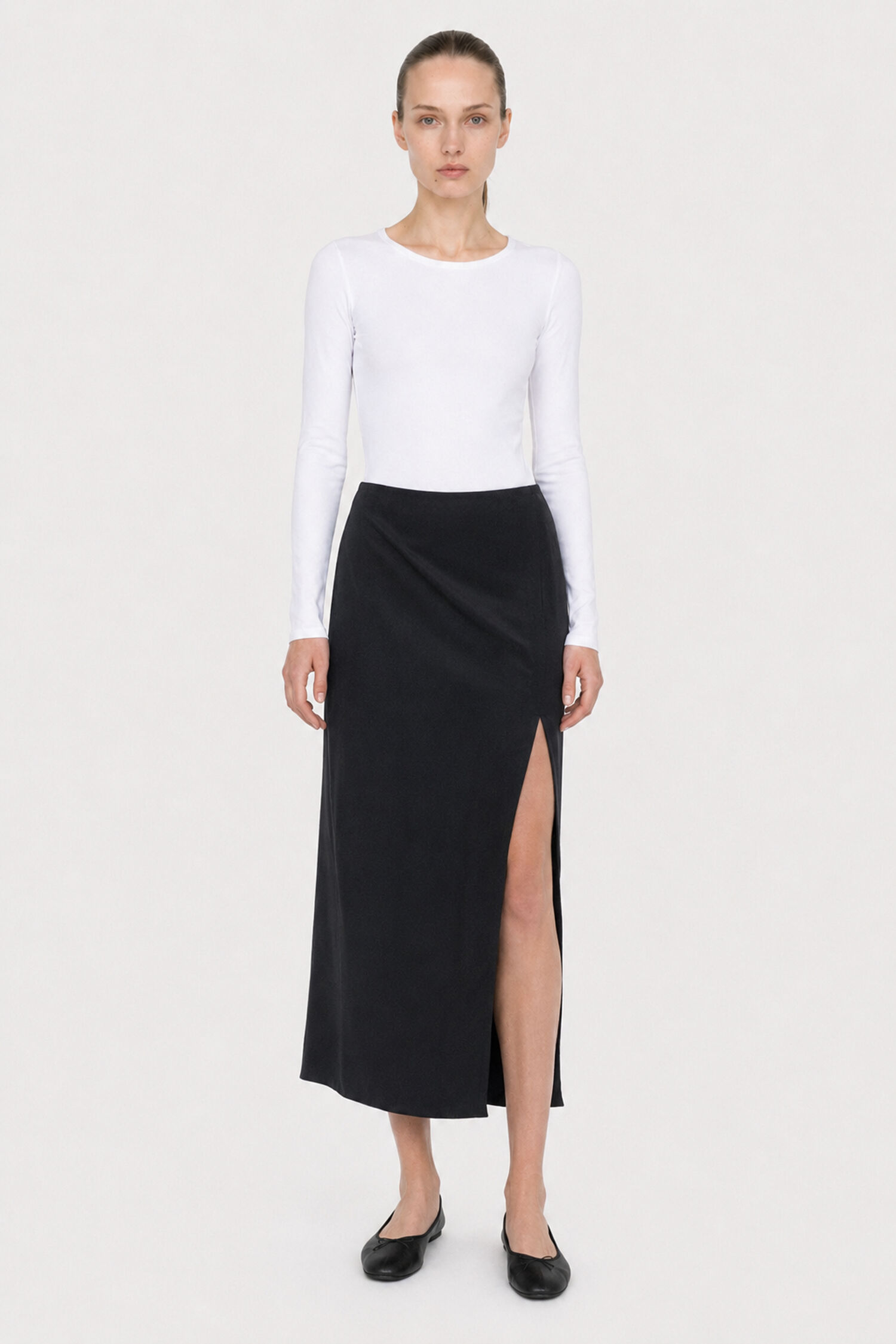 Silk Pencil Skirt