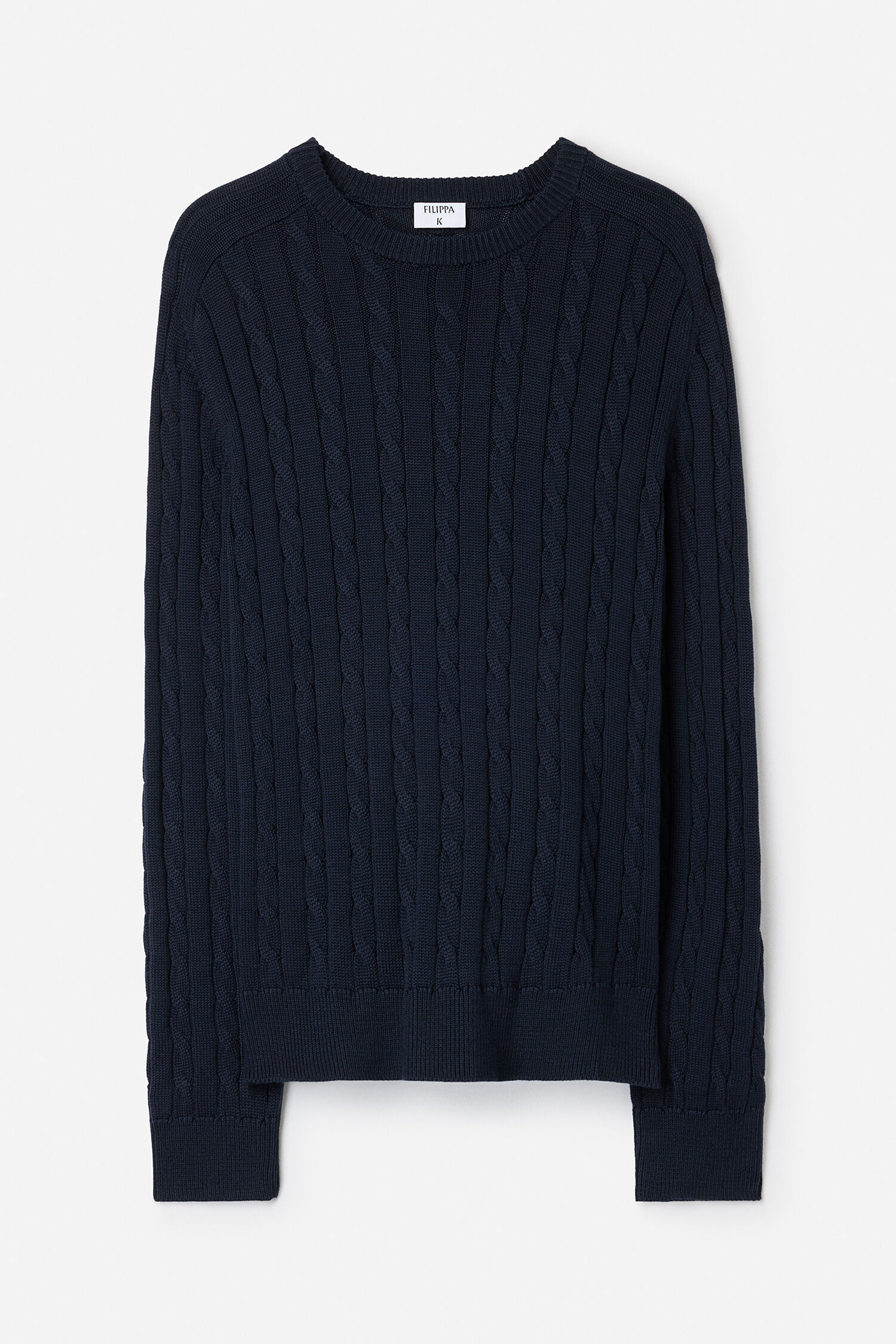 Braid Cotton Crewneck Sweater