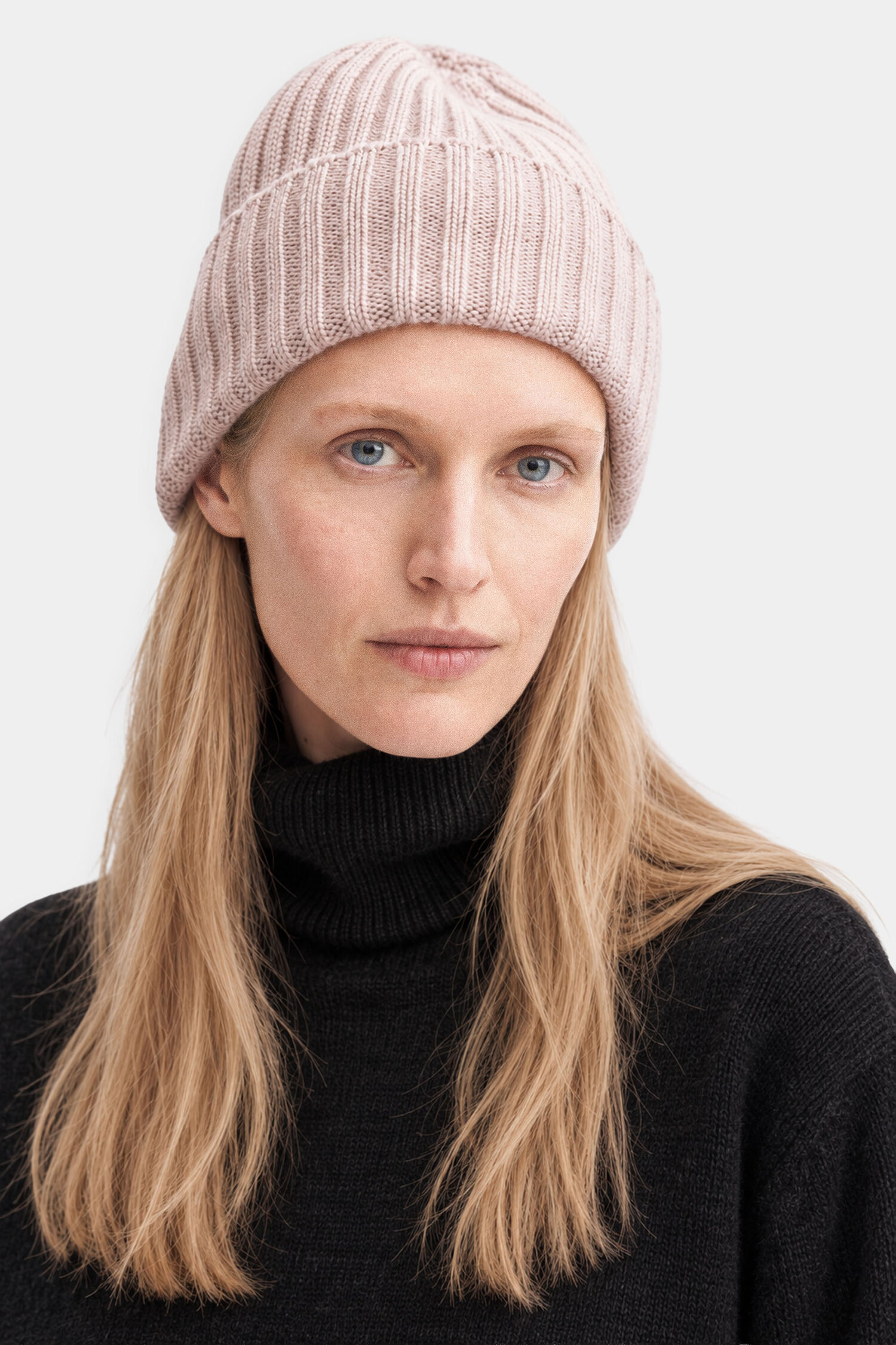 Wool Cashmere Rib Hat