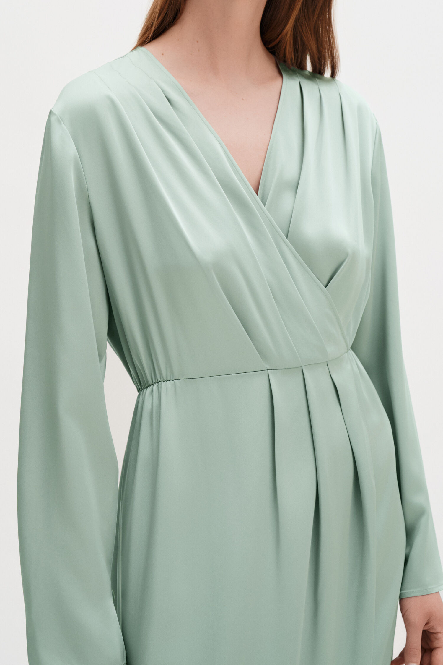 Pleated Wrap Dress