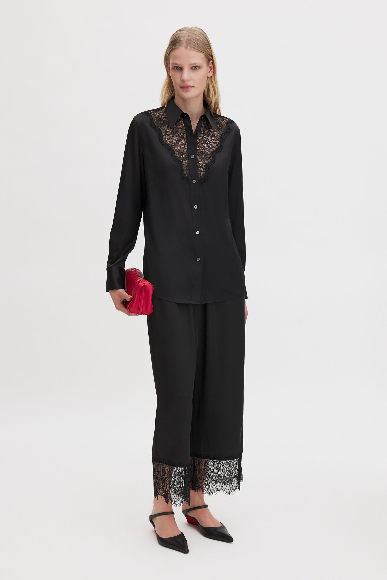 V-Detail Lace Shirt