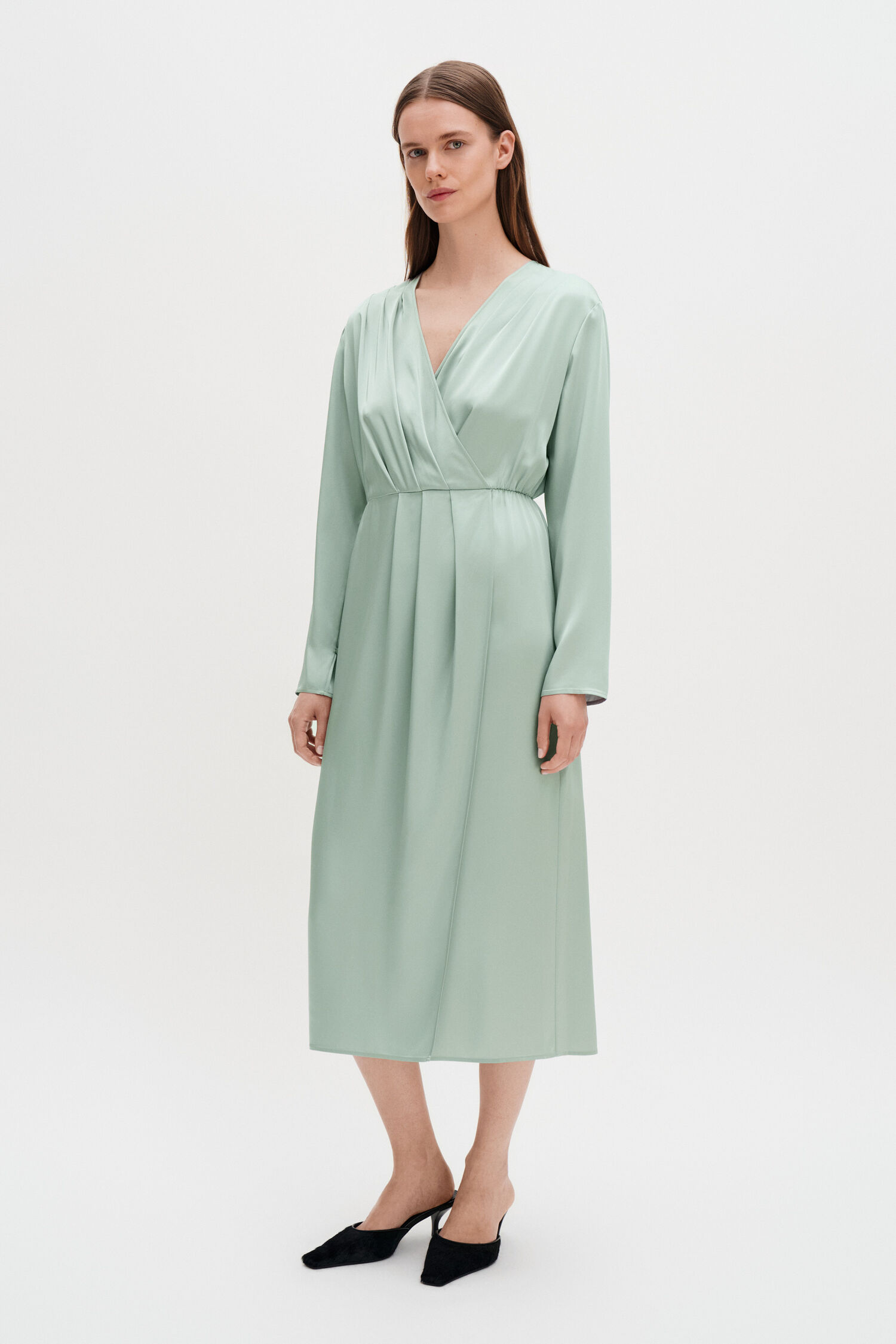 Pleated Wrap Dress