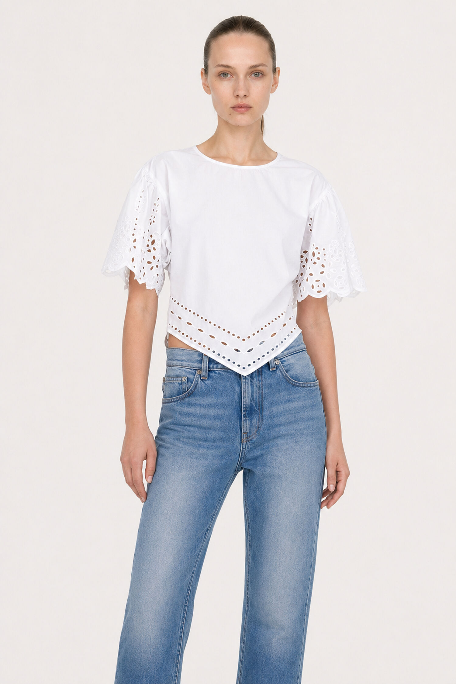 Short Sleeve Embroidery Top