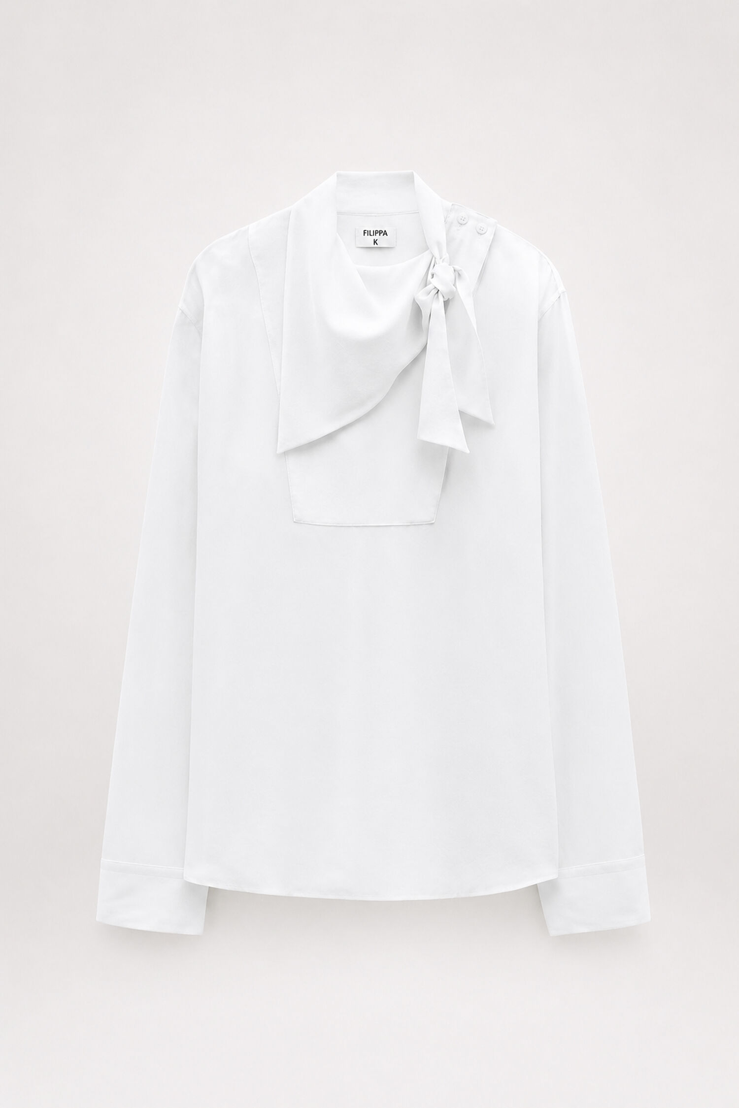 Scarf Neck Silk Shirt