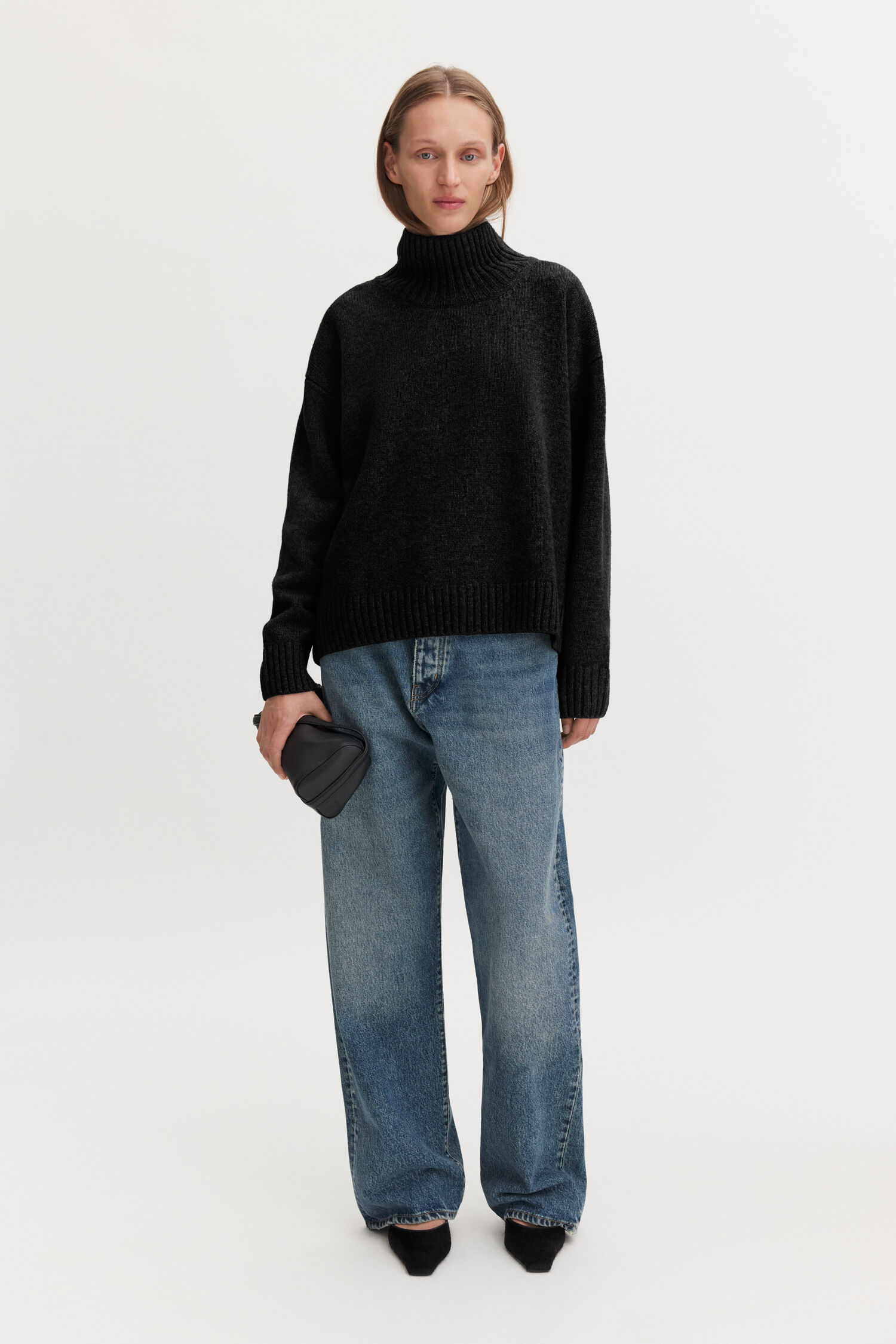 Wool Cashmere Turtleneck Sweat