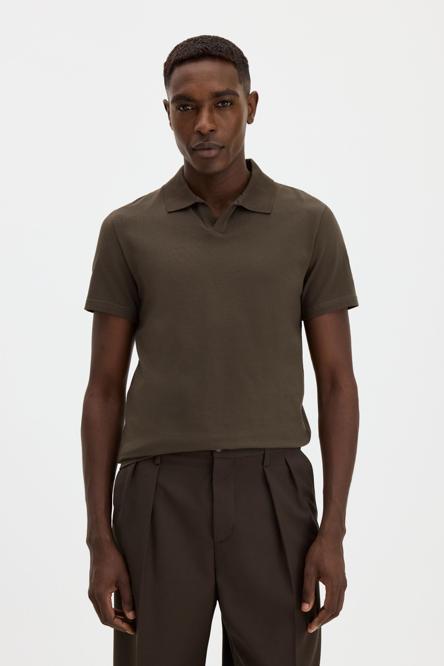 Stretch Cotton Polo T-Shirt