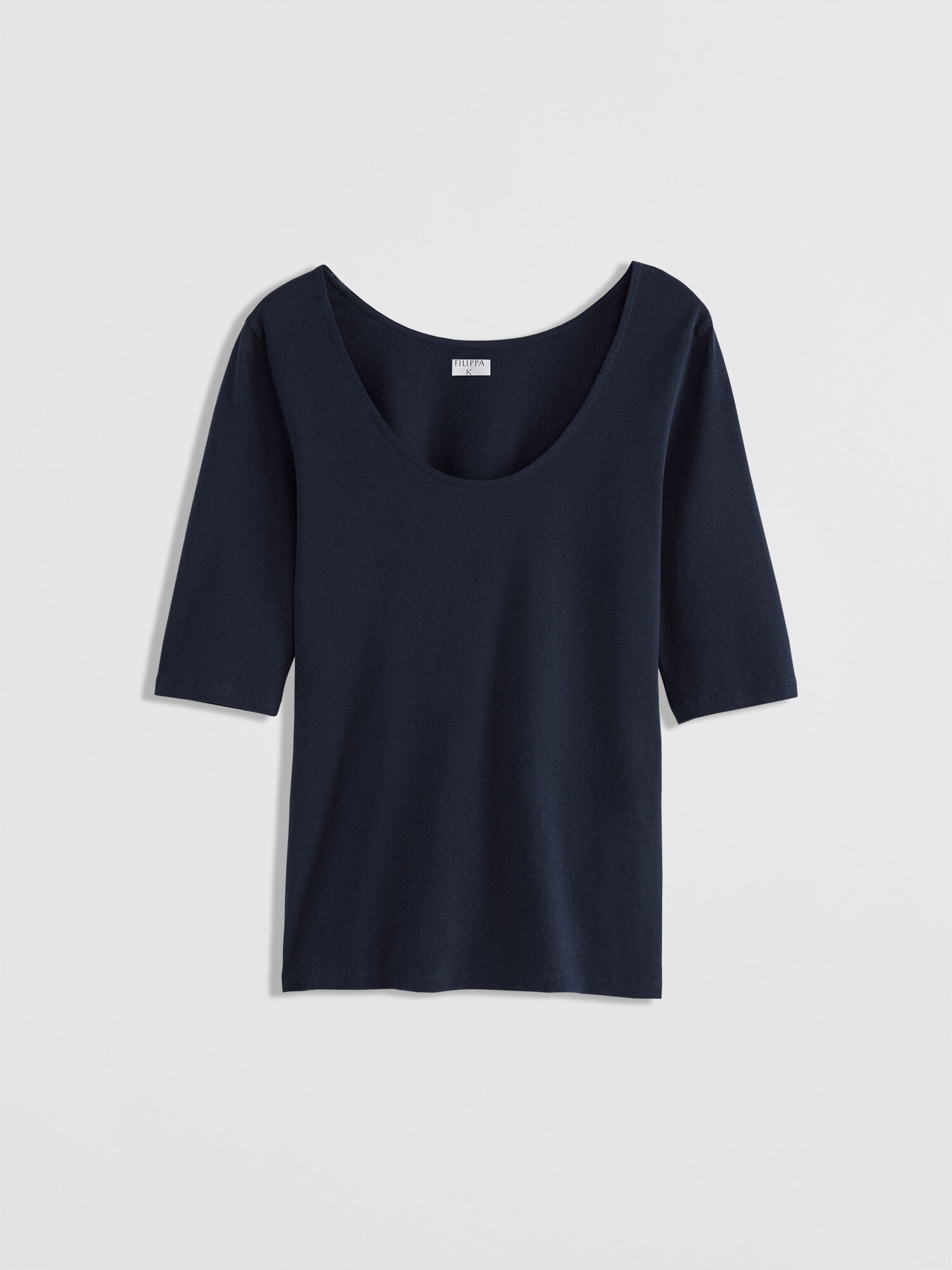 Cotton Stretch Scoop Neck Top